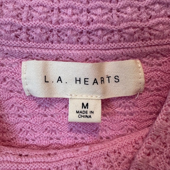 La Hearts Light Pink Textured Knit Top - Picture 2 of 2